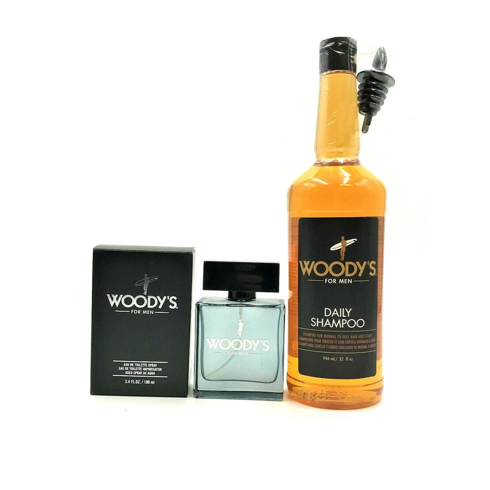 Champú diario Woody's para cabello y cuero cabelludo normal a graso 33,8 oz spray para inodoro 3,4 oz Foto 1 de 1