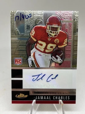 2008 Topps Finest JAMAAL CHARLES Autograph Rookie Auto RC /400 Chiefs Card #112 - Image 1 of 3