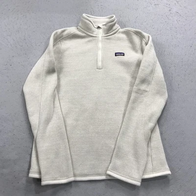 Suéter feminino Patagonia Better bege médio 1/4 zíper pulôver caminhada lã - Imagem 1 de 4