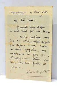 Trois lettres autographes signées à une amie collectionneuse d'autographes 1929 - Imagen 1 de 5