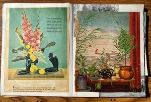 Vintage Sammelalbum VOLL mit Ausschnitten Blumen Kerzen, Home Holiday Decor 40er-60er Jahre - Bild 1 von 16