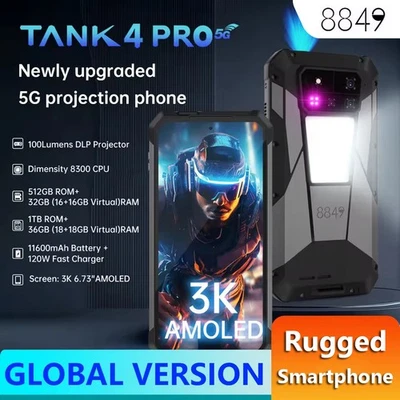 8849 Tank 4 Pro 5G Projector Smartphone 3K AMOLED 36GB+1TB 120W 11600mAh Global - Image 1 of 4