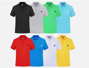 Mens 100% Cotton Assorted Colors Polo Style Shirts Classic Menswear Casual - Picture 1 of 9