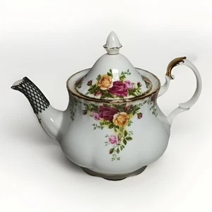 Vintage Royal Albert Teekanne Old Country Roses Six Cup Bone China Large Teapot - Bild 1 von 12