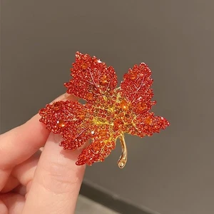 Blatt Brosche Brust Blume Accessoire Metall Material für Anzüge und Jacken - Picture 1 of 6