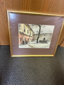 Obra de arte original del cementerio judío J. Kosar 23" x 21" - Imagen 1 de 5