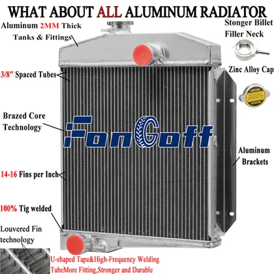 3 Row Aluminum Radiator For 1961-1971 International Harvester Scout 2.5L/3.2L. - Image 1 of 4