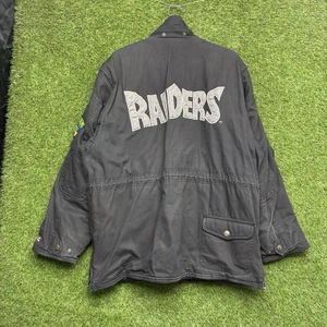 Vintage Las Vegas Raiders Jacket Mens XL Black Gray NFL Football Mirage 90s Coat - Picture 1 of 14
