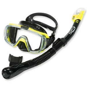 Tusa Schnorchelset Belize - 3-Glas Maske mit Trockenschnorchel - gelb - Bild 1 von 3