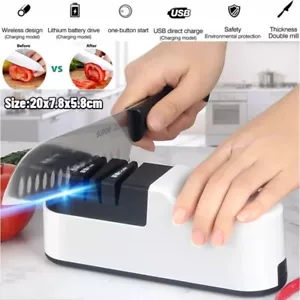 Electric Knife Sharpener Professional Kitchen Scissor Knife Sharpening Tool AU - Picture 1 of 11
