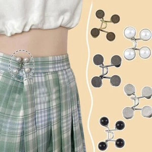 Pearl Jeans Button Pins Pants Snap Fastener Adjustable Tightener Waist J5 D3P7 - Picture 1 of 29