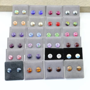 Pendientes con 8 mm rivoli cristales Swarovski pendientes cristal pendientes - Imagen 1 de 31