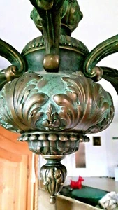 Kronleuchter 30 kg Bronze massiv Antik Deckenlüster 12 armig - Bild 1 von 4