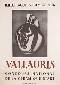 Pablo PICASSO "Vallauris Concours ... de la ceramique" 1966 Letterpress Poster - Foto 1 di 1
