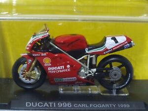 1:24 Scale 1999 Carl Fogarty Ducati 996 Motorcycle by Ixo