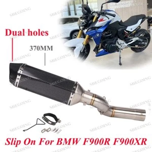 Slip On For BMW F900R F900XR 2020-2024 Exhaust Escape Moto Tube Dual Holes - Picture 1 of 6
