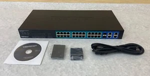 TRENDnet 24-Port 10/100 Mbps 193W Web Smart PoE+ Switch (TPE-224WS) - Picture 1 of 16