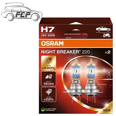 OSRAM Night Breaker 220 H7 Car Headlight Bulbs (Twin) - 220% More Light NEW - Image 1 of 4