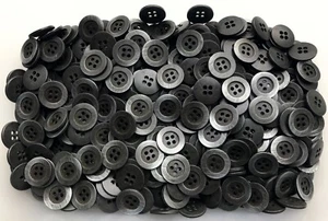 Buttons 18mm 28L Antique Aged Brushed Steel Grey Dark Silver Metal 4 Hole (L23) - Picture 1 of 24