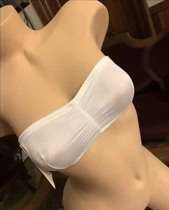 Vintage Trägerloser BH weiß Schlauch Antron Lycra Spandex 70er Jahre NEU passt 34 A, B, C - Bild 1 von 11