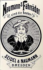 Seidel & Naumann Fahrräder Dresden - Reklame Inserat Werbung Anzeige Druck 1898