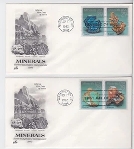 TurtlesTradingPost- Minerals- 1992 #2700-03 Artcraft Cachet FDC - 2 Covers - Picture 1 of 1