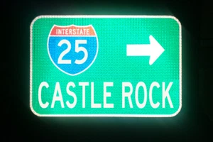 Castle Rock Interstate 25 Colorado Route Straßenschild 18"x12", Denver, Lakewood - Bild 1 von 3