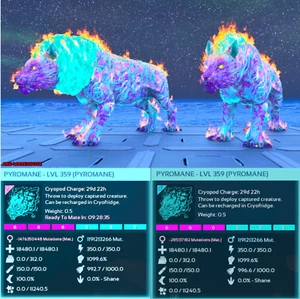 Top Stat Cotton Candy Pyromane Mating Pair - Pyro - Ark Ascended Crossplay PVE - Picture 1 of 3