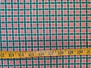 LITTLE QUILTS GREEN RED TAN CHECK HENRY GLASS 100% COTTON FABRIC 19X43 INCHES - Picture 1 of 1