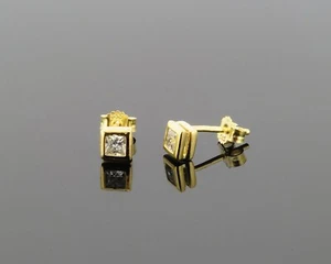 Ohrstecker Gelbgold 333/- Poliert mit 2 Zirkonia - Bild 1 von 1