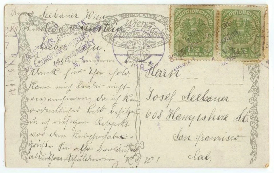 1921 Vienna Austria's Children European Children's Fund slogan cancel - cover - Image 1 of 1