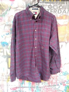 Tommy Hilfiger Men's L Long-Sleeve Button Down Plaid Casual old school Tommy - Picture 1 of 6