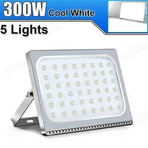5X 300W LED Flood Light Cool White Waterproof Outdoor Security Work AD Lighting - Picture 1 of 7