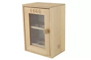 WOODEN EGG CABINET 2 TIER CHICKEN EGG HOLDER CUPBOARD KITCHEN STORAGE RACK 12EGG - Picture 1 of 5
