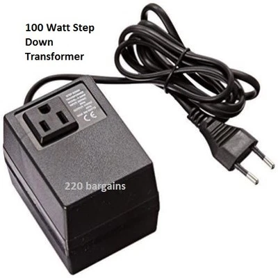220/240 To 110/120 Volt European Power Converter Step Down Transformer 100 watt - Image 1 of 4