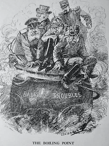 1935 Vintage Print KING GEORGE V 1912 - BALKAN TROUBLES & THE BOILING POINT - Imagen 1 de 2