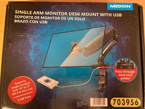 Single Monitor Mount for Wide Screen Gas Spring Monitor Arm Desk Stand - Picture 1 of 4