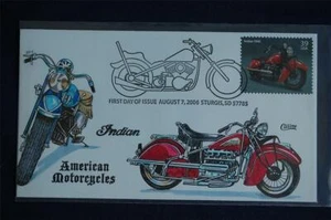 American Motorcycles Indian 39c Stamp FDC Handpainted Collins#C4201 Sc#4085 - Picture 1 of 1