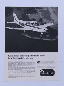 1968 Beechcraft Musketier Originaldruckanzeige - Gute Zeiten kommen leicht 8,5 x 11 Zoll - Bild 1 von 7
