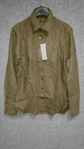 Uniqlo Long Sleeve Flannel Shirt Olive Size XS Bust 31-33 RRP £24.90 LN101 SS 06