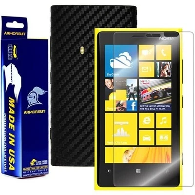 Protector de pantalla ArmorSuit Nokia Lumia 920 + Recubrimiento de fibra de carbono negro Hecho en EE. UU. Foto 1 de 4