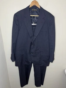 VINTAGE Brooks Brothers Suit Men 43R Blue Golden Fleece Makers Wool 2-Piece - Picture 1 of 4