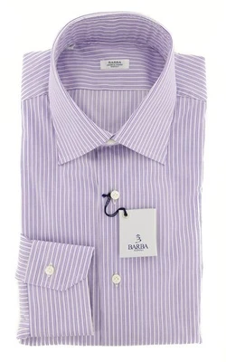 Barba Napoli Camicia A Righe Viola - Slim - 16/41 - (D2U10T341906) - Immagine 1 di 4