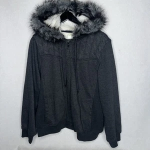 Green Tea Jacke Damen XXL anthrazit Kapuze Kunstfellbesatz Sherpa gefüttert - Bild 1 von 10