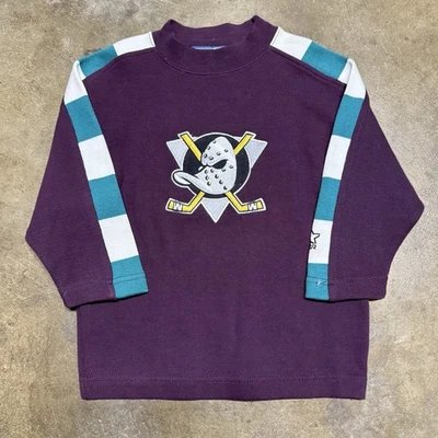 Винтажный молодежный хоккейный свитер 90-х Starter Mighty Ducks НХЛ размер S - Изображение 1 из 4