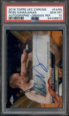 2018 Topps Chrome UFC Autograph Orange Rose Namajunas Auto /25 PSA 10 - Image 1 of 2