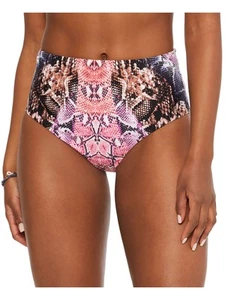 BAR III Women's Pink Stretch Lined Mixed Messages High Waisted Swimsuit Bottom S - Picture 1 of 6