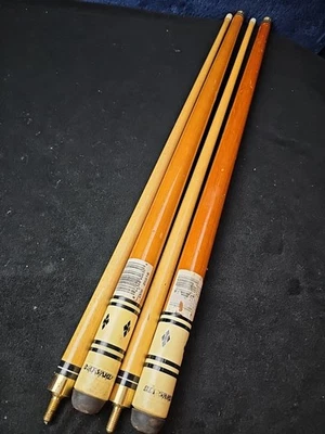 2 X Vintage Harvard Pool Cues Stick 2-Piece 18oz Each Need Tips - Image 1 of 4