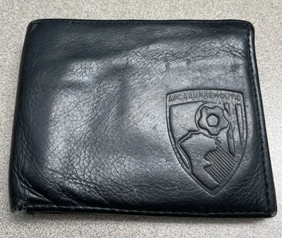 AFC Bournemouth Men’s Black Leather Trifold Wallet England Football Soccer Club - Image 1 of 4