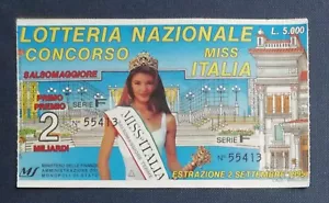 67989 21/tt Biglietto LOTTERIA NAZIONALE Miss Italia Salsomaggiore 1995 - Foto 1 di 1